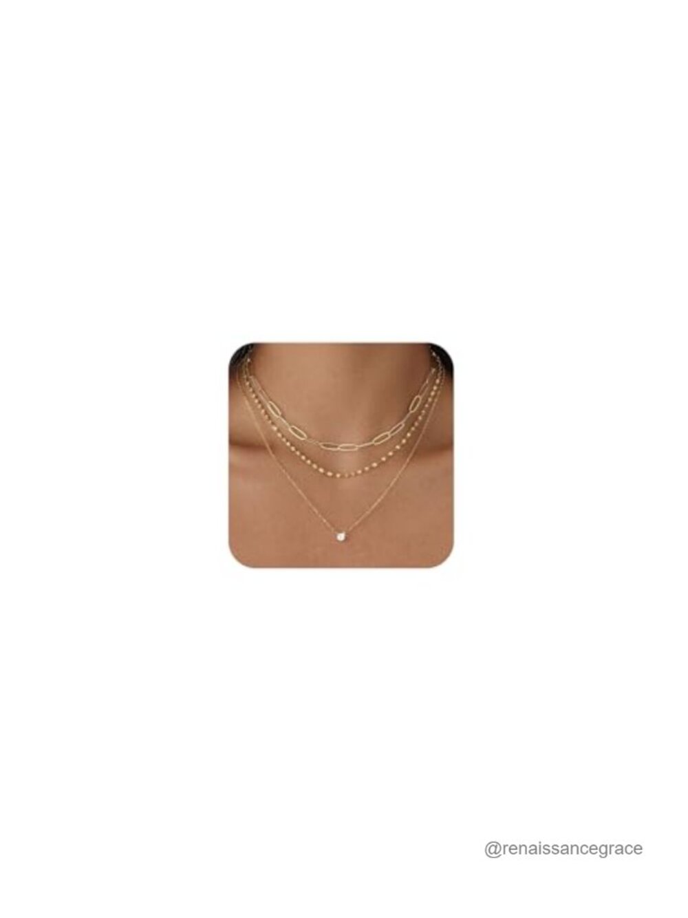 3PCS Layered Gold Plated Necklace Set Dainty Waterproof Choker for Women
